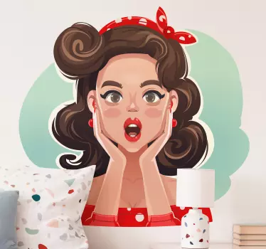 Vinilo personaje retro sorprendido - TenVinilo