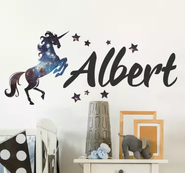 Vinilo personalizable unicornio cosmos - TenVinilo