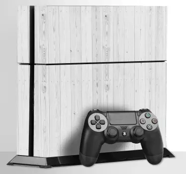 Vinilo para PS4 con textura madera blanca - TenVinilo
