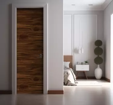 Vinilo para puerta madera vetas marron - TenVinilo
