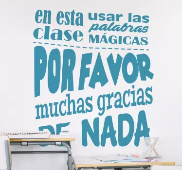 Vinilo educativo reglas de la clase de comportamiento - TenVinilo