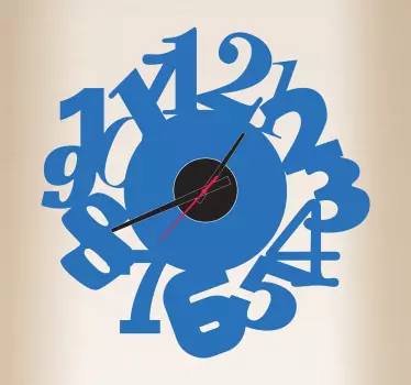 Vinilo reloj números agolpados - TenVinilo