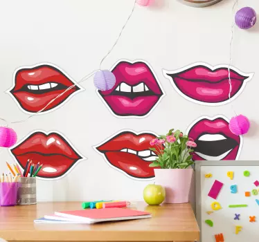Vinilo set de colección de labios - TenVinilo