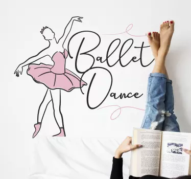 Vinilo de silueta de bailarina con frase - TenVinilo