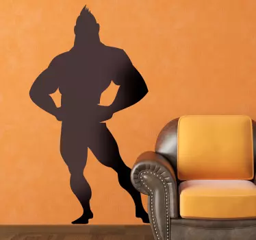 Vinilo silueta de personaje musculoso - TenVinilo
