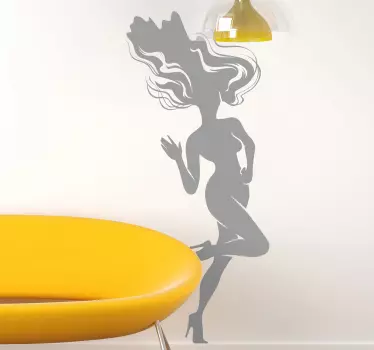 Vinilo persona silueta elegante mujer - TenVinilo