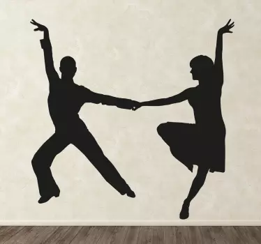 Vinilo silueta pareja baile latino - TenVinilo