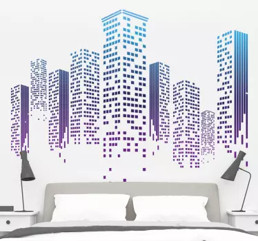 Vinilo skyline ciudad moderna urbana - TenVinilo