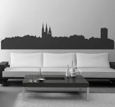 Vinilo skyline contorno de la ciudad de zagreb - TenVinilo