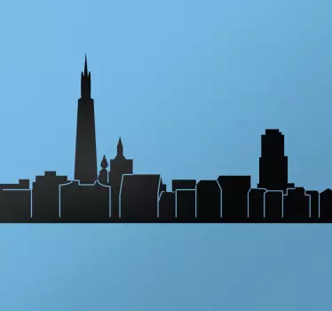Vinilo skyline silueta de ciudad - TenVinilo