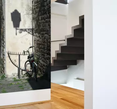 Vinilo sombra farola y bicicleta - TenVinilo
