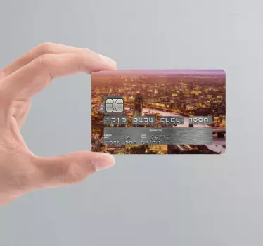 Pegatina para tarjeta de crédito city sunset - TenVinilo