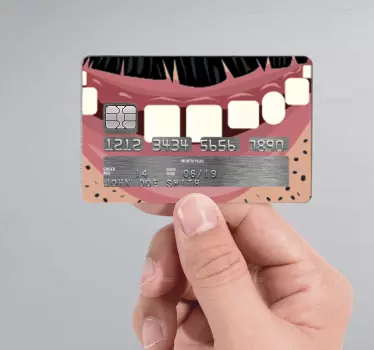 Pegatina para tarjeta de crédito mouth man - TenVinilo