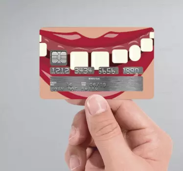 Pegatina para tarjeta de crédito mouth woman - TenVinilo