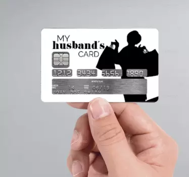Pegatina para tarjeta de crédito my husbands card - TenVinilo