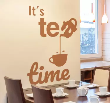 Vinilo texto tea time - TenVinilo