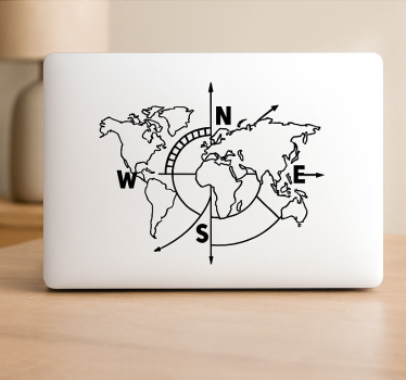 Vinilo touchpad brújula del mapa del mundo - TenVinilo
