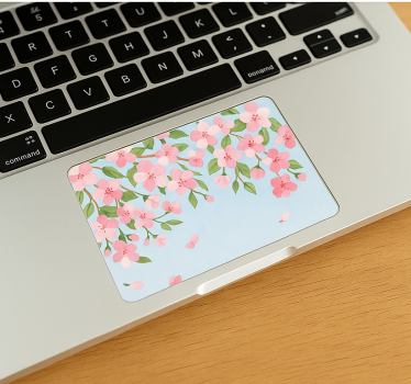 Vinilo touchpad cubierta floral con huellas dactilares - TenVinilo
