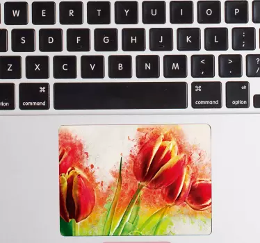 Vinilo para portátiles touchpad pegatina floral - TenVinilo