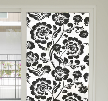Vinilo ventana Hoja floral para vidrio - TenVinilo