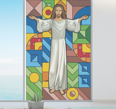 Vinilo vidriera religioso de Jesús - TenVinilo