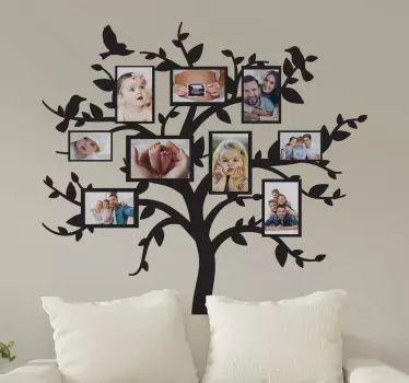 Vinilo decorativo de árbol genealógico con fotos - TenVinilo