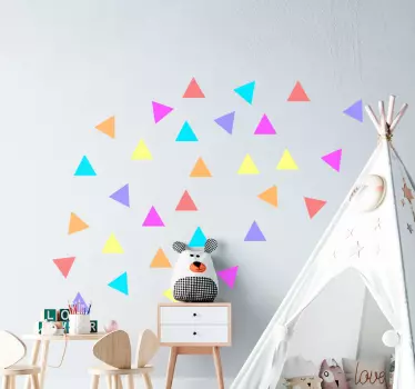 Vinilos infantiles de triángulos multicolores - TenVinilo