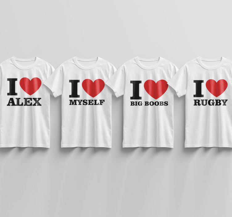 Camisetas con nombre i love - TenVinilo