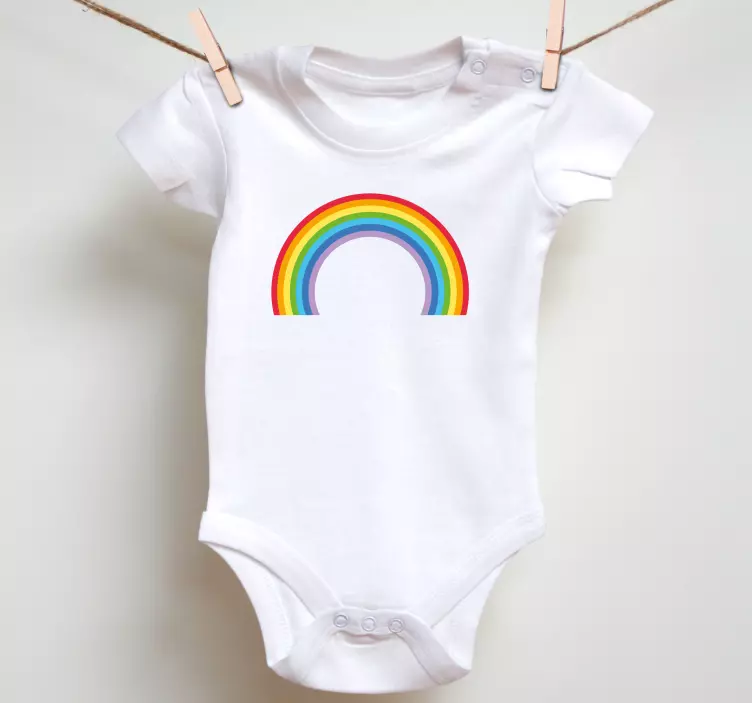 Camiseta bebé Icono de arco iris con estilo colorido - TenVinilo