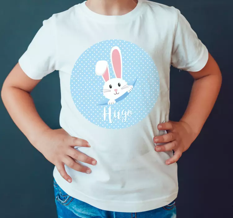 Camiseta bebé Lindo conejito para niño con nombre - TenVinilo