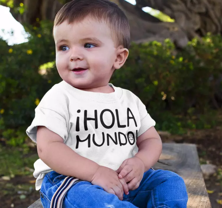 Camiseta bebé Hola Mundo - TenVinilo