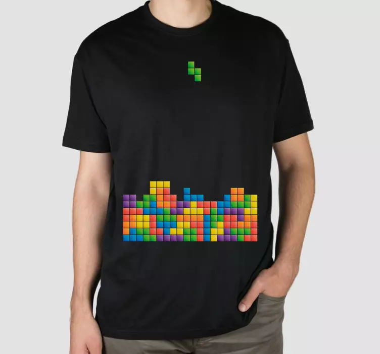 Cayendo tetris camiseta personalizada - TenVinilo