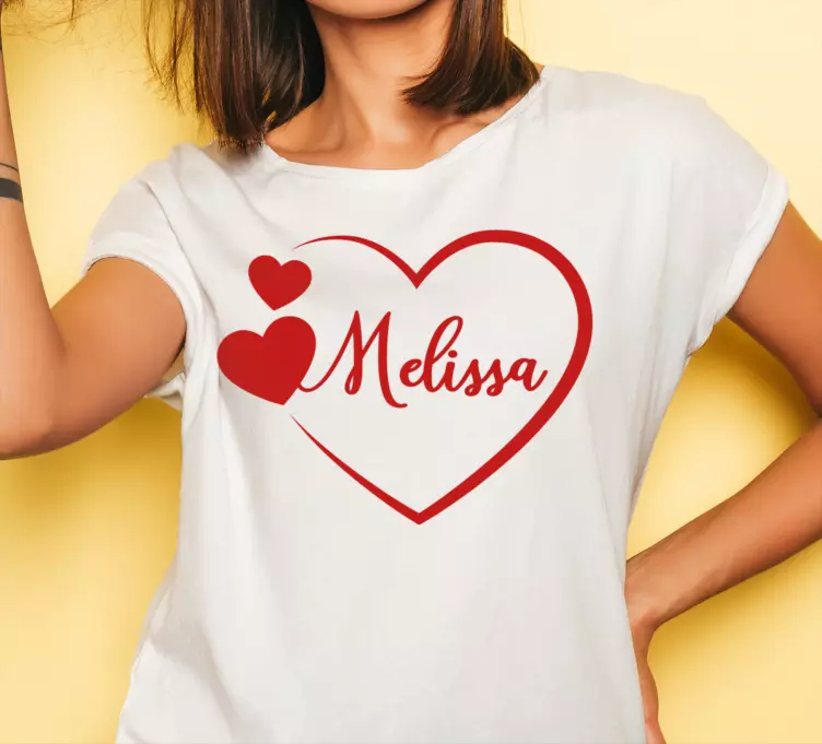 Corazón de nombres camiseta personalizada - TenVinilo