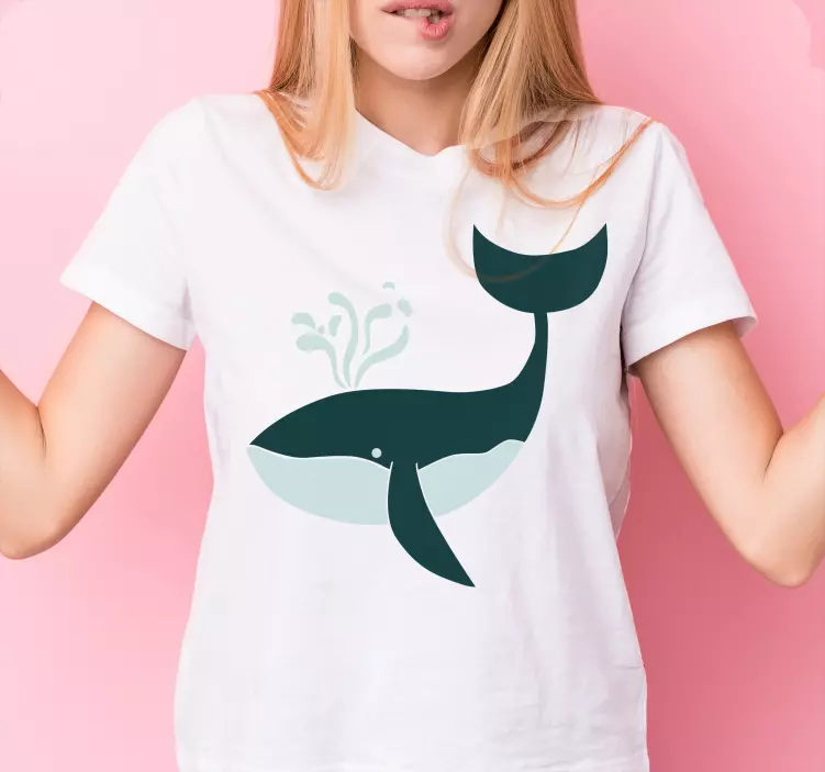 Camiseta personalizada ballena azul de dibujos animados - TenVinilo