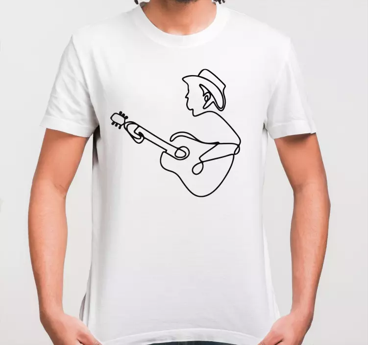 Camiseta personalizada de diseño minimalista lindo guitarrista - TenVinilo