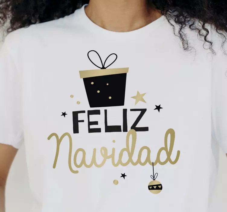 Camiseta navideña frase feliz navidad  - TenVinilo