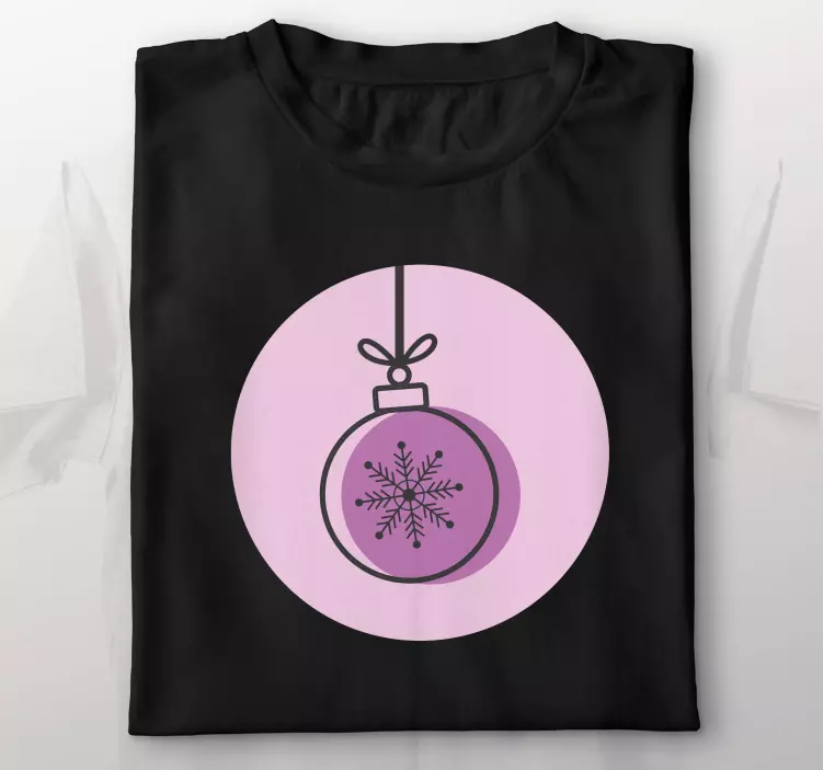 Camiseta navideña Navidad con esfera rosa navidad - TenVinilo