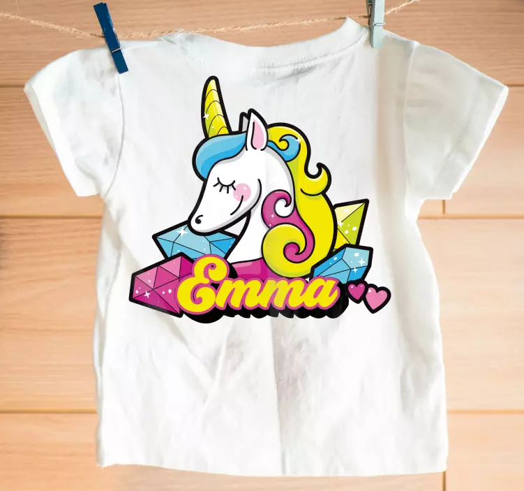Camiseta niño unicornio colorido con nombre - TenVinilo