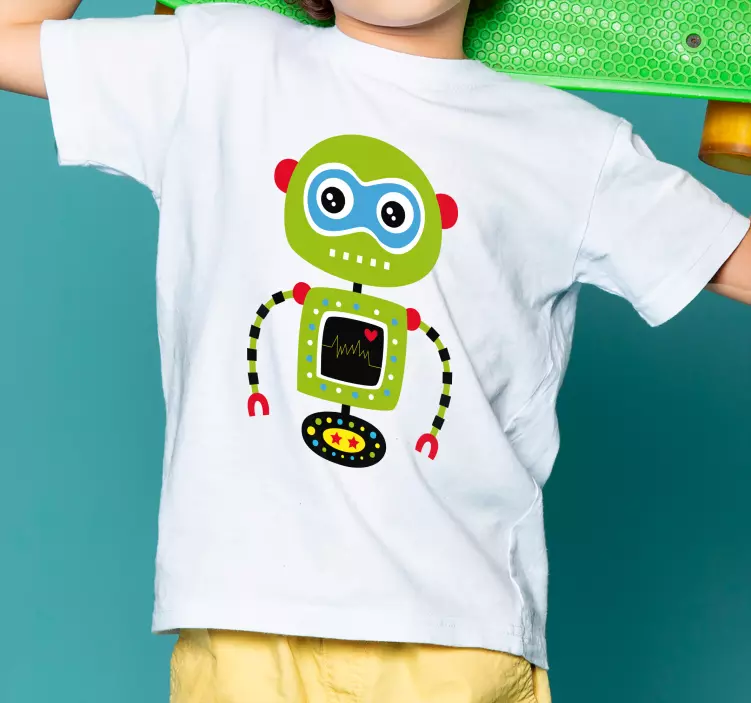 Camiseta infantil Camiseta robot verde - TenVinilo