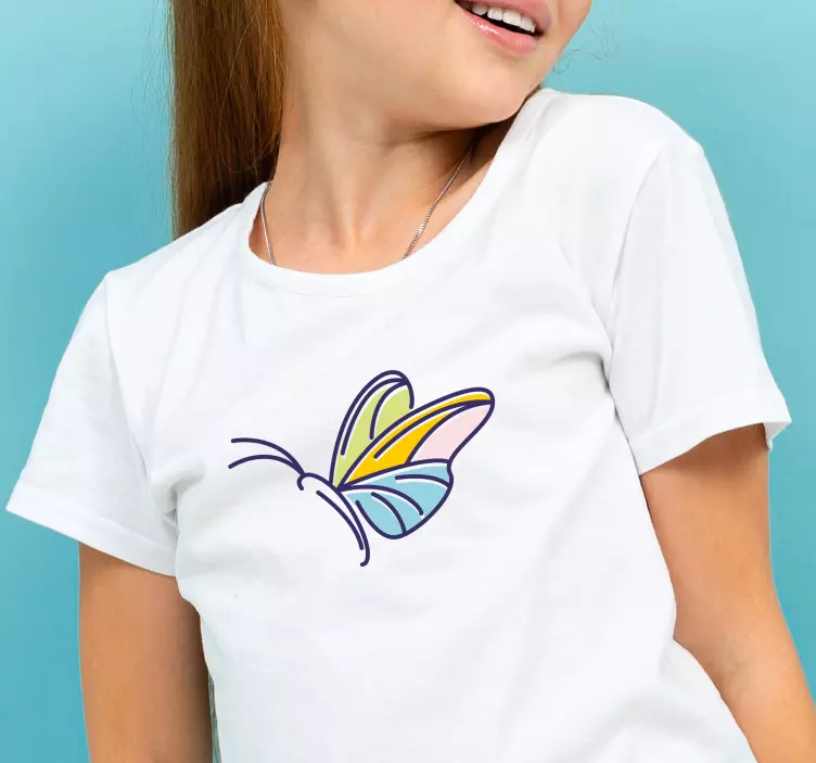 Camiseta infantil Mariposa minimalista colorida - TenVinilo