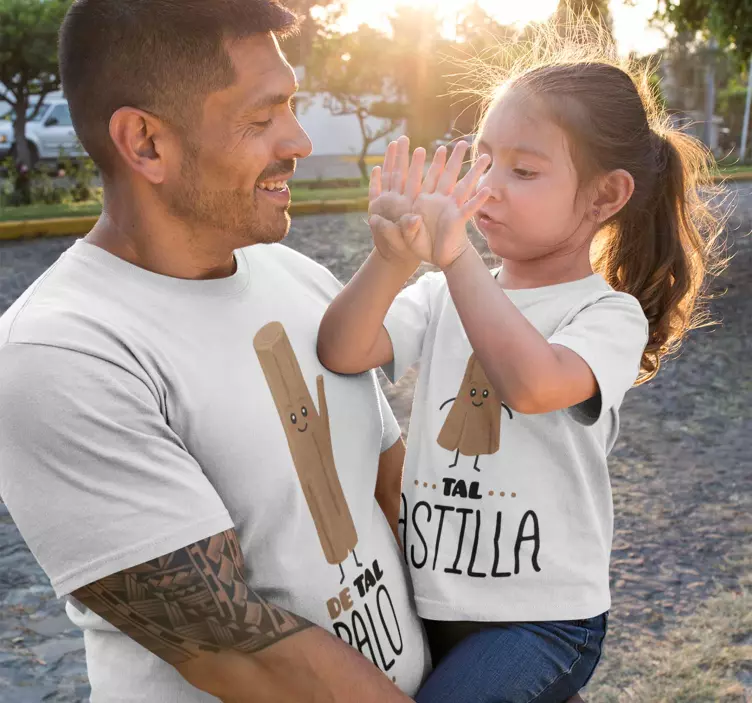 Camiseta padre e hijos de tal palo tal astilla - TenVinilo