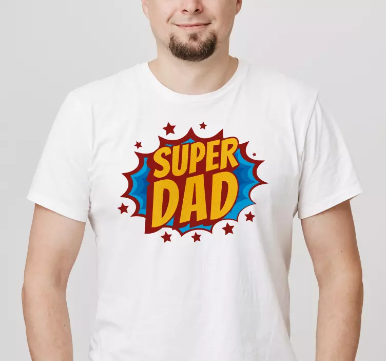 Camiseta Día del Padre Burbuja cómica súper papá - TenVinilo