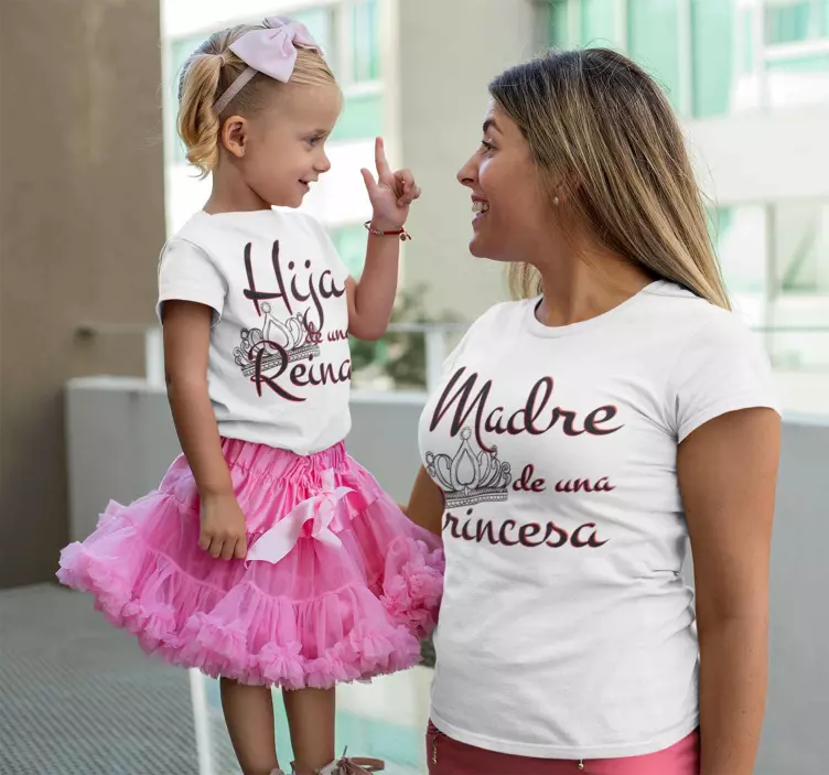 Camiseta para madre e hija reina y princesa - TenVinilo