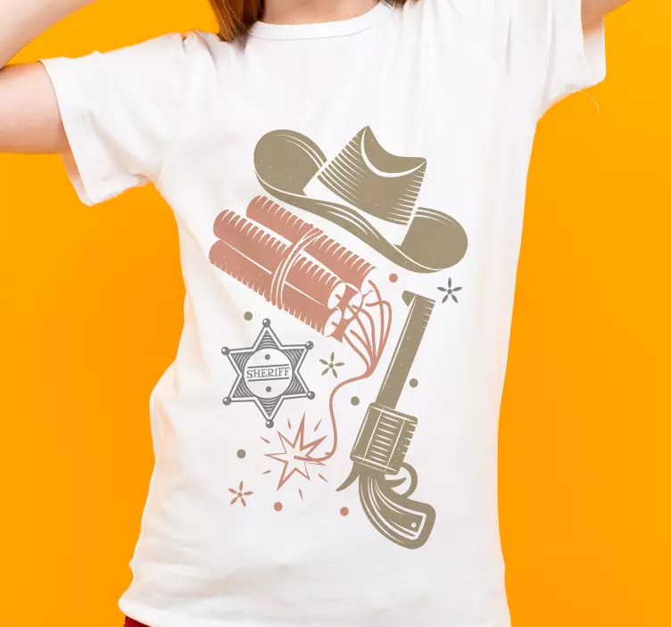 Camiseta femenina cowboy elementos vaqueros - TenVinilo