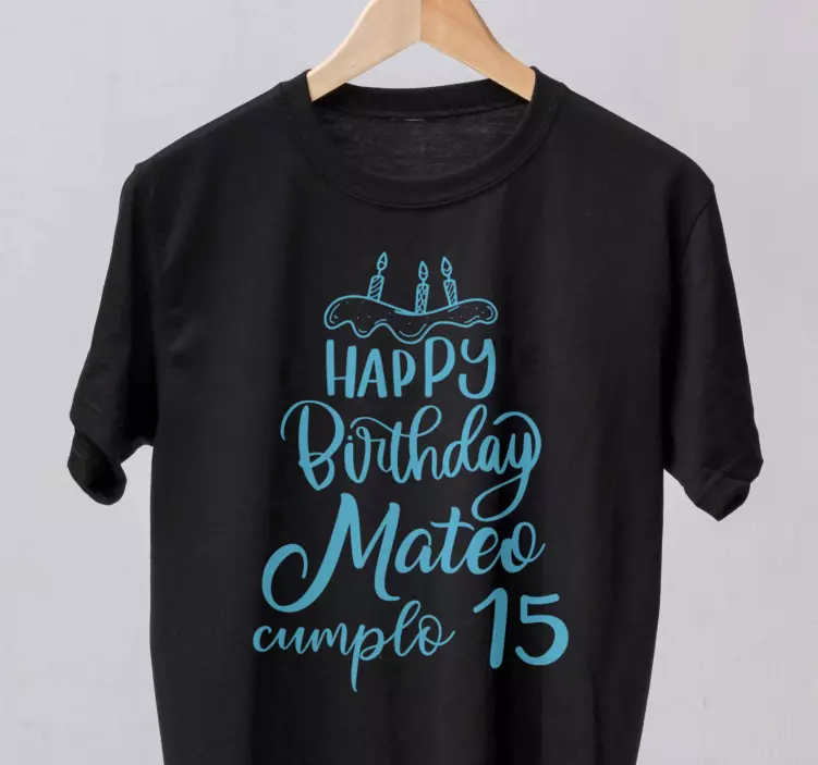 Camiseta personalizable diseño de edad con pastel - TenVinilo