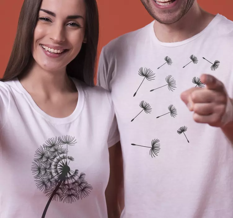 Camisetas parejas Diente de león simple - TenVinilo
