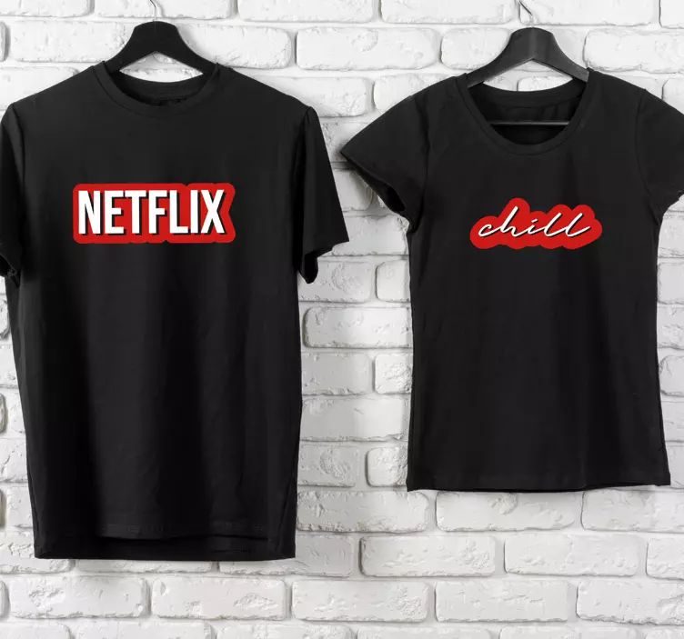Camisetas parejas Netflix y relajarse - TenVinilo
