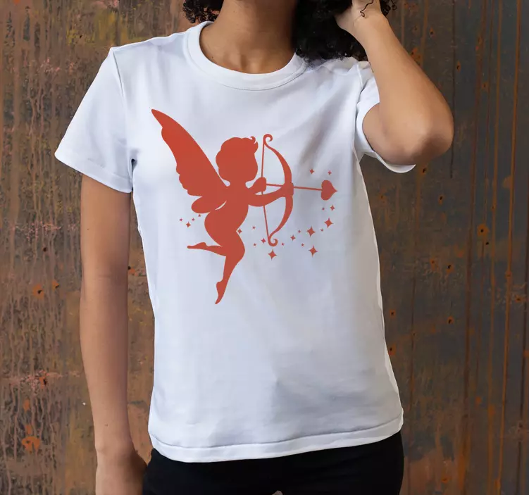 Camisetas parejas Silueta cupido con flecha - TenVinilo