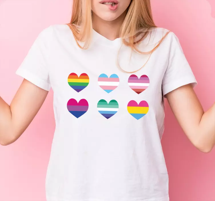 Camisetas parejas Símbolo de corazón lgbt - TenVinilo