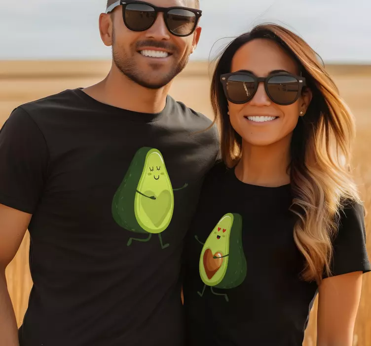 Camisetas parejas aguacates felices - TenVinilo
